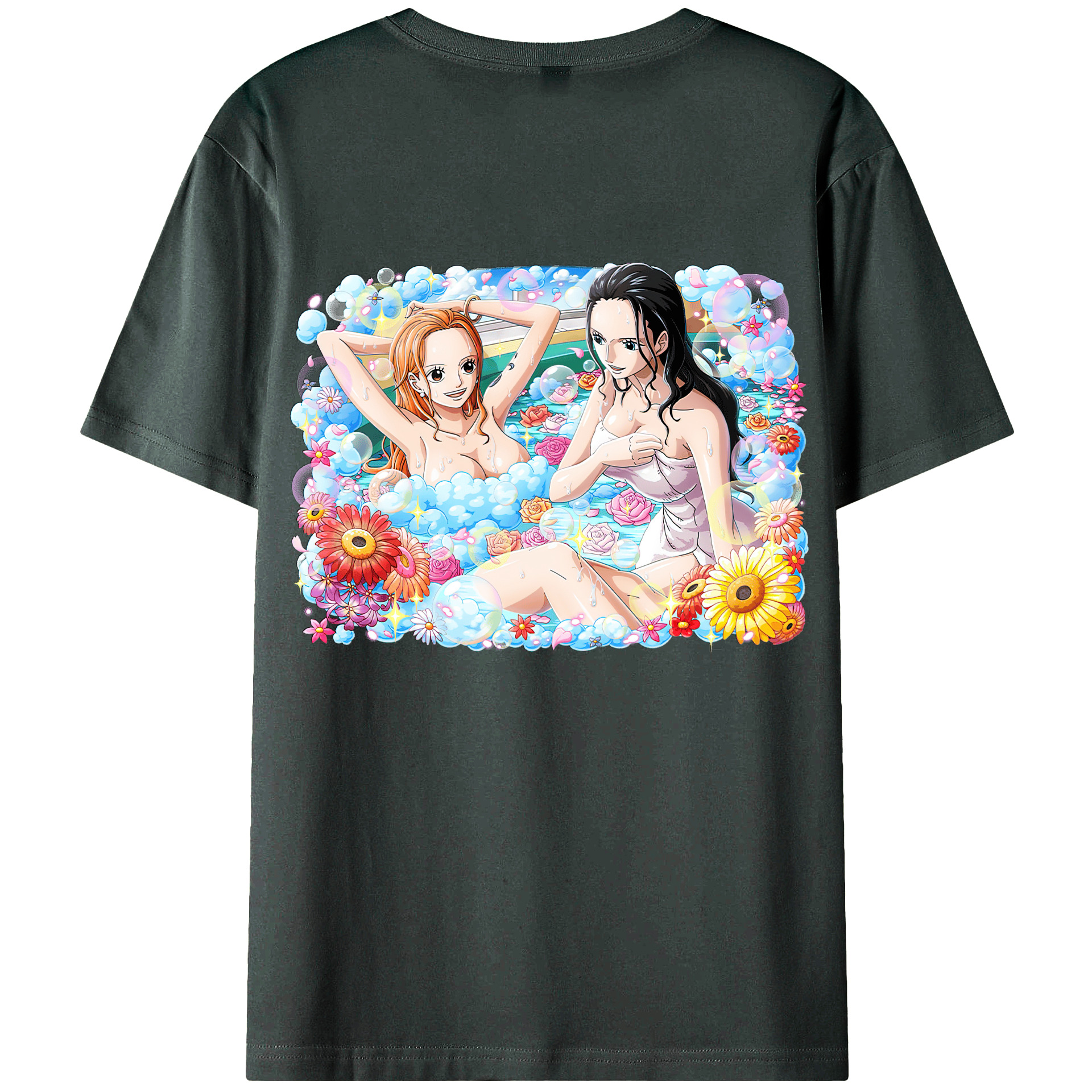 ワンピース ニコ・ロビン ONE PIECE Nico Robin 綿100％ メンズ半袖Tシャツ（バックプリント） 通気性